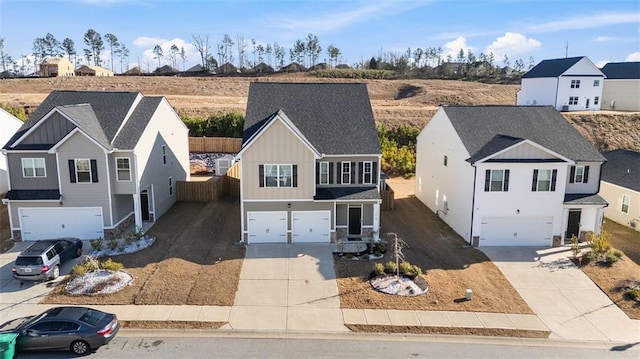 front of property with a garage