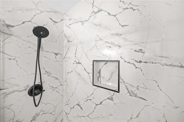 detailed view of a marble finish shower