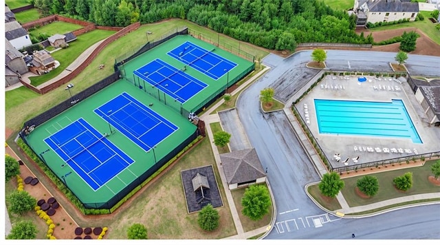 1147 Halletts Peak Pl, Lawrenceville, GA 30044 - aerial view of a pool area