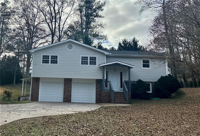 raised ranch with a garage