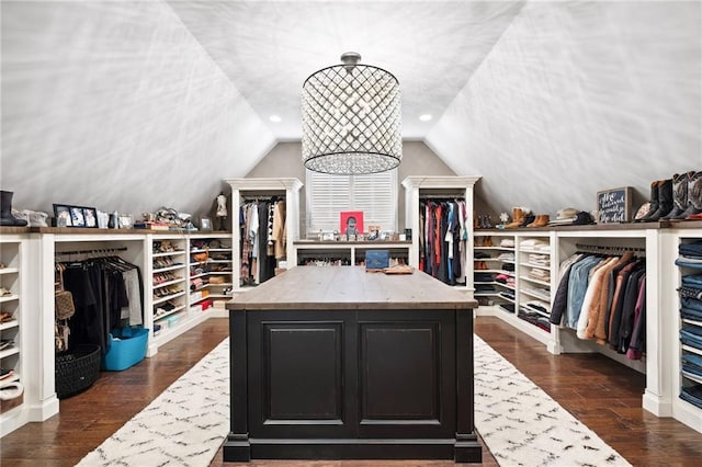 1235 Grand View Dr SE, Smyrna, GA 30126 - walk in closet featuring dark wood-type flooring and lofted ceiling