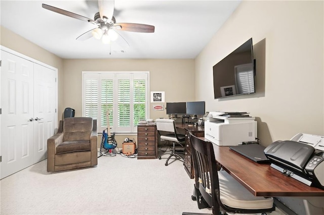 1235 Grand View Dr SE, Smyrna, GA 30126 - carpeted home office with a ceiling fan