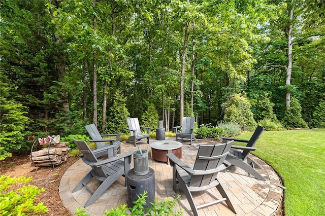 1235 Grand View Dr SE, Smyrna, GA 30126 - view of patio / terrace featuring a fire pit