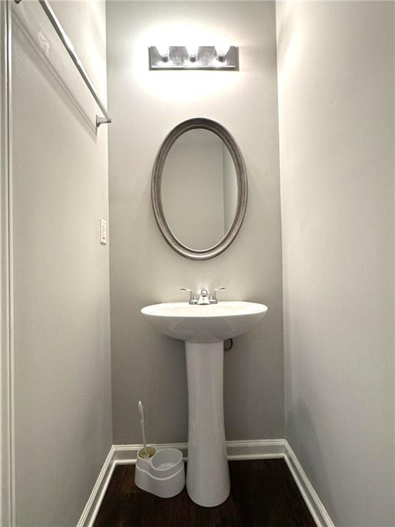 bathroom featuring hardwood / wood-style floors