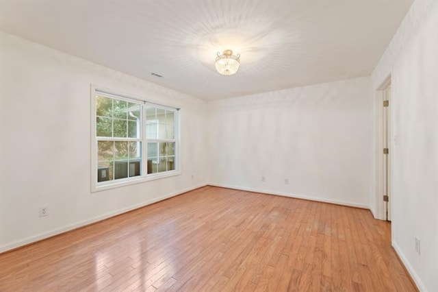 empty room featuring light wood-type flooring