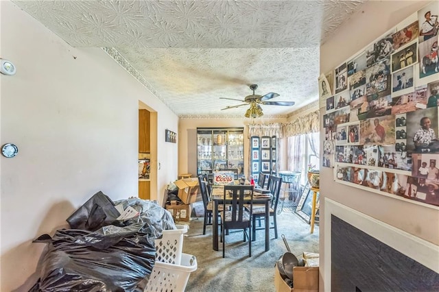 4945 Penscot Way, Stone Mountain, GA 30088 - dining area with carpet flooring and a ceiling fan