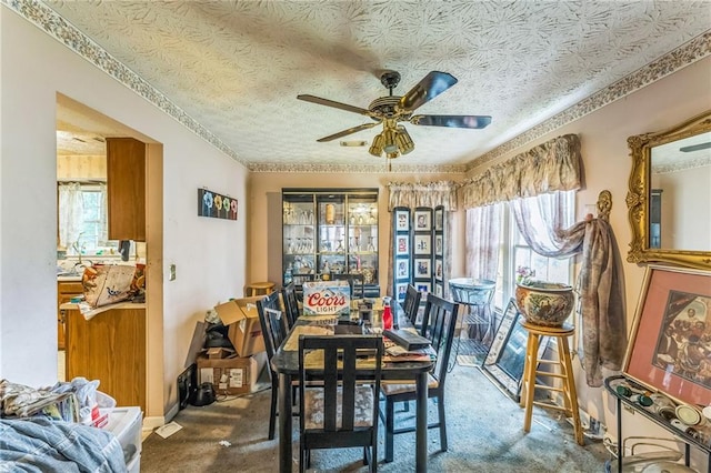 4945 Penscot Way, Stone Mountain, GA 30088 - dining space featuring carpet floors and ceiling fan