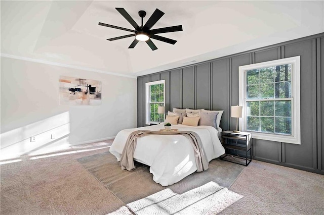 139 Thunder Ridge Ln, Acworth, GA 30101 - bedroom with a decorative wall, carpet floors, and a ceiling fan