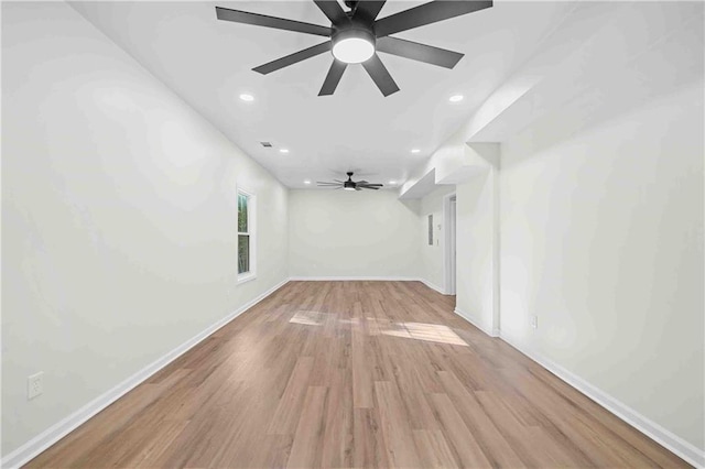 139 Thunder Ridge Ln, Acworth, GA 30101 - unfurnished living room with recessed lighting, wood finished floors, and ceiling fan