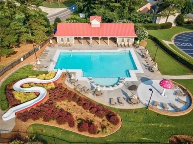 139 Thunder Ridge Ln, Acworth, GA 30101 - community pool featuring a patio