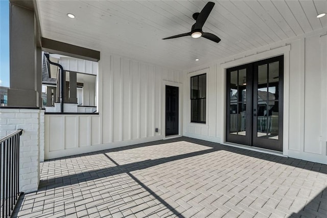 12632 Branyan Cir, Alpharetta, GA 30004 - view of patio / terrace with french doors and a ceiling fan