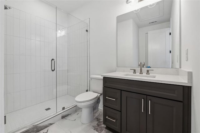 12632 Branyan Cir, Alpharetta, GA 30004 - full bathroom featuring marble look tile flooring, vanity, and a stall shower