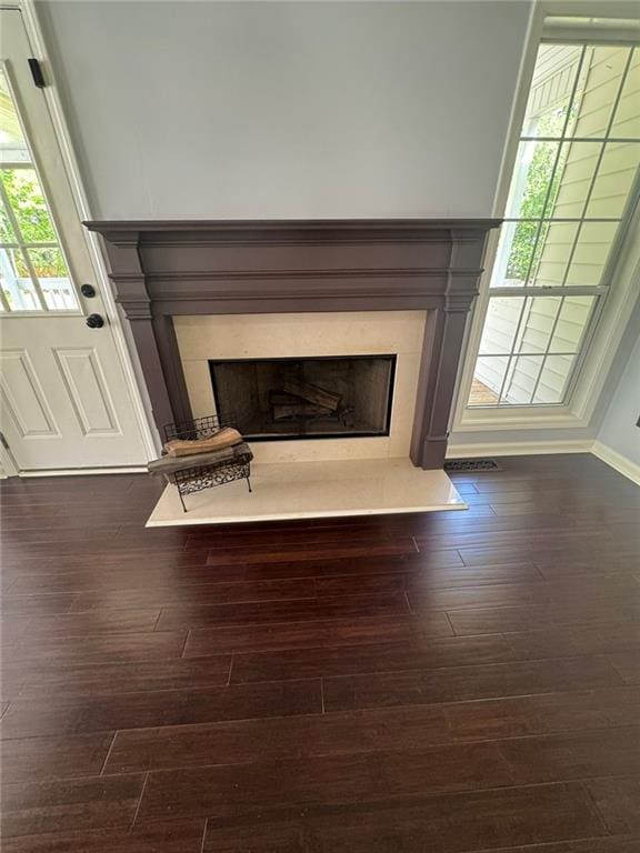 955 Tributary Way, Dacula, GA 30019 - detailed view of a premium fireplace and wood finished floors