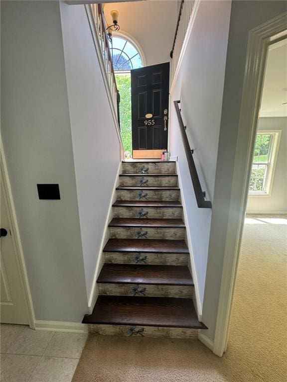 955 Tributary Way, Dacula, GA 30019 - stairs with carpet floors and baseboards