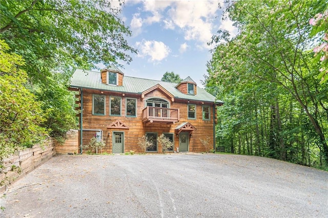 45 Chestatee River Rdg NE, Dahlonega, GA 30533 - view of front of property featuring a balcony and metal roof