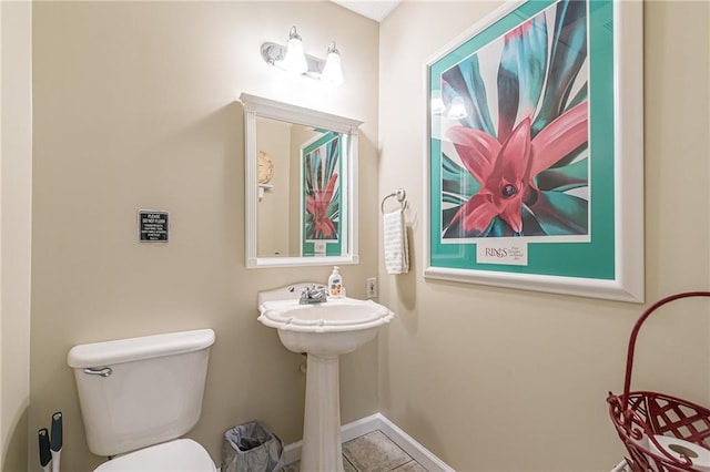 45 Chestatee River Rdg NE, Dahlonega, GA 30533 - bathroom featuring toilet, baseboards, and tile patterned flooring