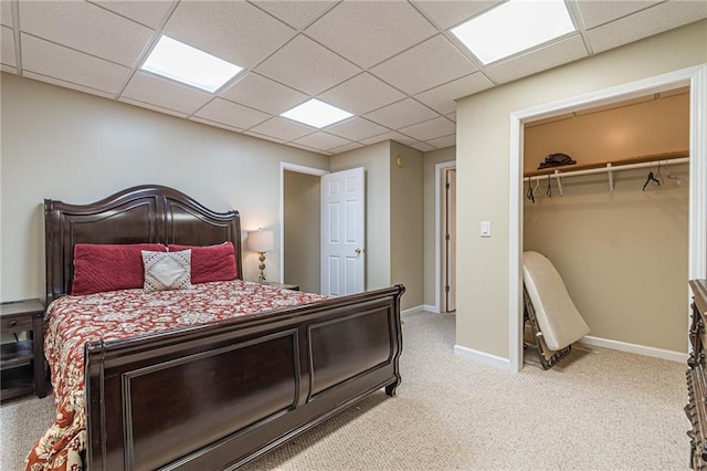 45 Chestatee River Rdg NE, Dahlonega, GA 30533 - bedroom featuring light carpet, a paneled ceiling, baseboards, and a closet