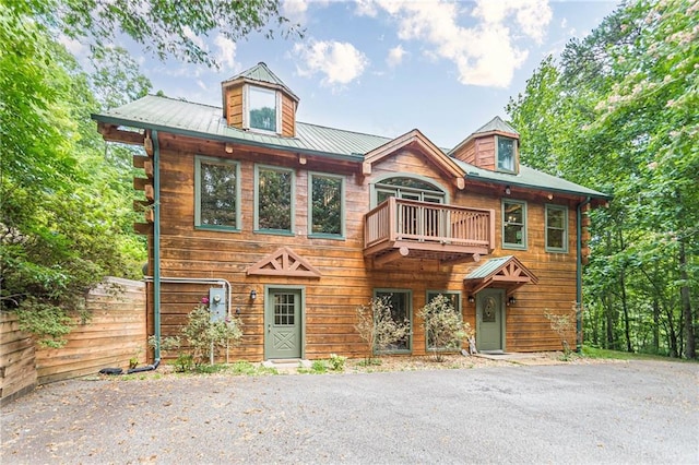45 Chestatee River Rdg NE, Dahlonega, GA 30533 - rustic home with metal roof and a balcony