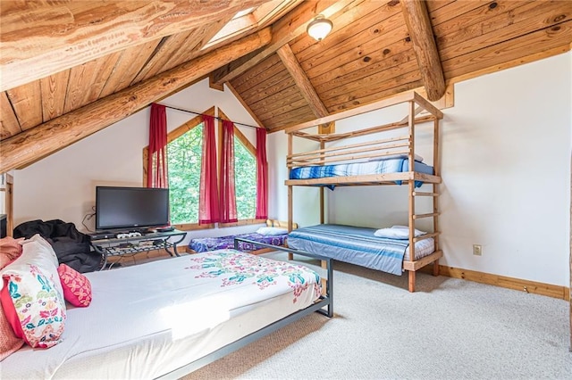 45 Chestatee River Rdg NE, Dahlonega, GA 30533 - bedroom featuring wood ceiling, carpet floors, and baseboards