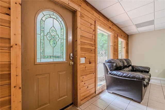 45 Chestatee River Rdg NE, Dahlonega, GA 30533 - entryway featuring a drop ceiling, light tile patterned flooring, and baseboards