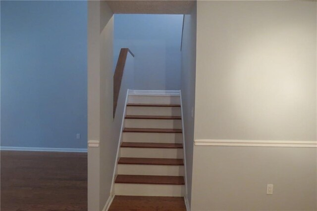 102 Cedar Chase Rd, Atlanta, GA 30324 - stairs featuring wood-type flooring