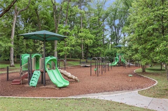 communal playground with view of scattered trees