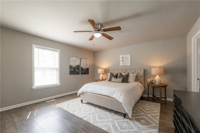 4408 Brandon Ct NE, Marietta, GA 30066 - bedroom with baseboards, wood finished floors, and ceiling fan