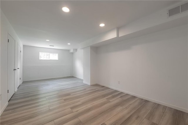 4408 Brandon Ct NE, Marietta, GA 30066 - basement with recessed lighting, light wood-style floors, and baseboards