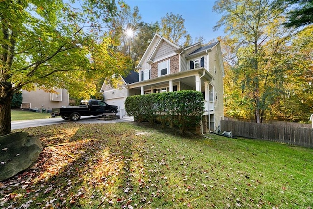 view of home's exterior with a yard