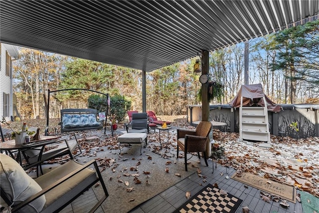 305 Mountain Brook Rd, Dawsonville, GA 30534 - view of patio featuring an outdoor hangout area