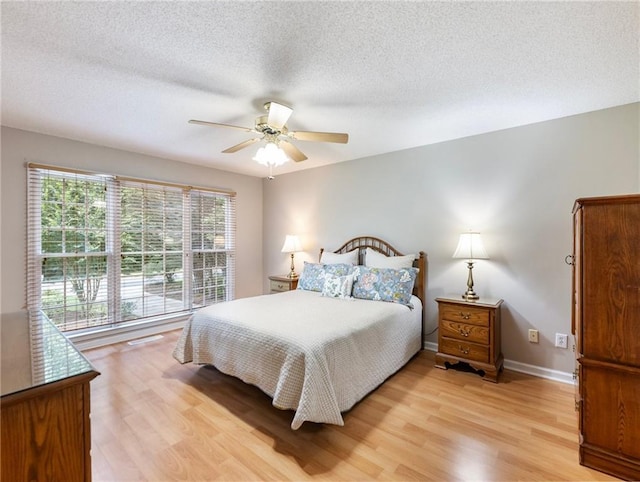 5020 Bayberry Dr, Cumming, GA 30040 - bedroom featuring light wood-type flooring, a textured ceiling, and ceiling fan