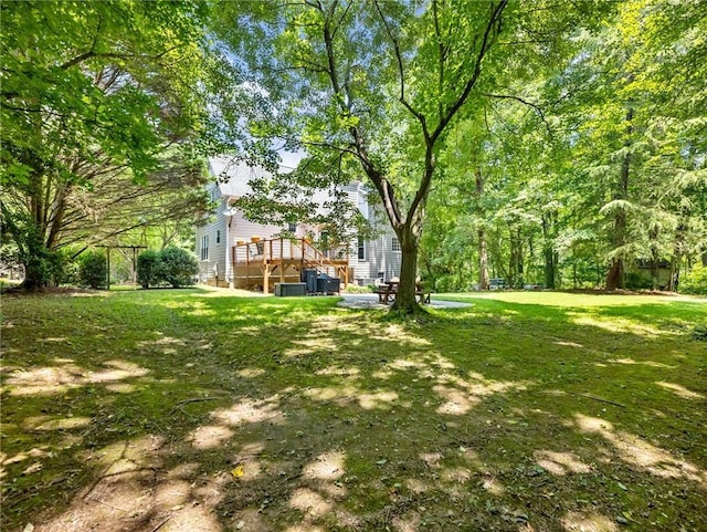 5020 Bayberry Dr, Cumming, GA 30040 - view of grassy yard featuring a deck