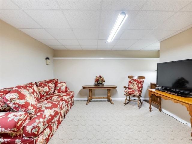 5020 Bayberry Dr, Cumming, GA 30040 - living room featuring a drop ceiling and carpet