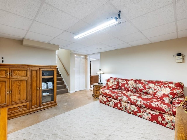 5020 Bayberry Dr, Cumming, GA 30040 - living area with stairs and a paneled ceiling