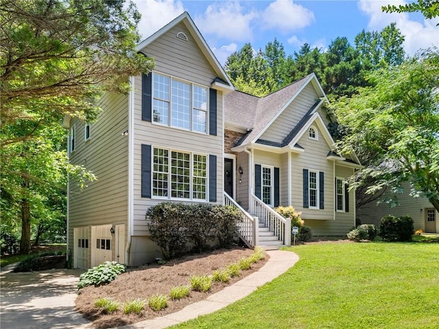 5020 Bayberry Dr, Cumming, GA 30040 - traditional-style home featuring a front lawn, driveway, and an attached garage