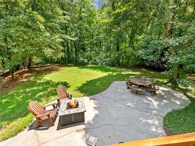 5020 Bayberry Dr, Cumming, GA 30040 - view of patio / terrace with a fire pit