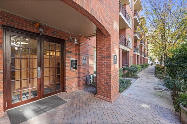 property entrance featuring french doors