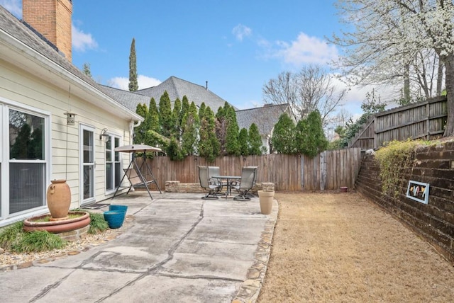 view of patio / terrace with a fenced backyard