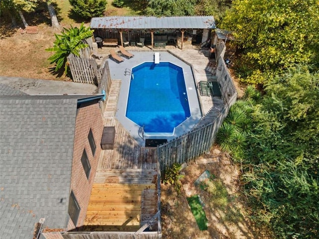 view of pool featuring a deck