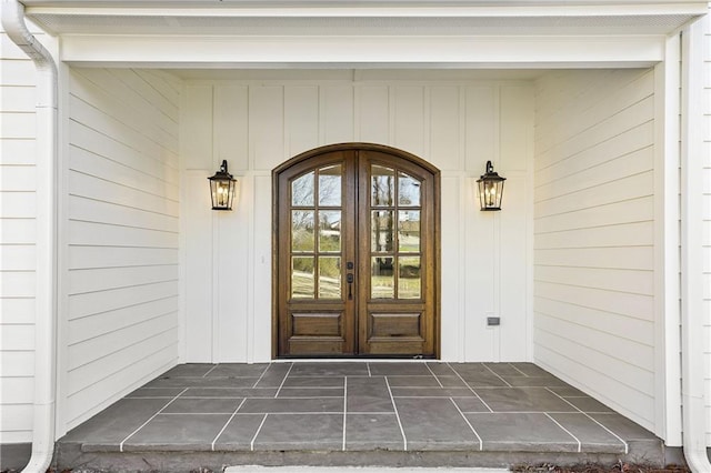 entrance to property with french doors