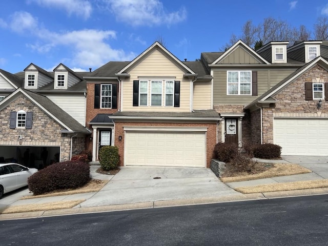 view of front of house with a garage