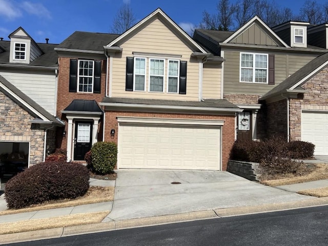 view of front of house with a garage