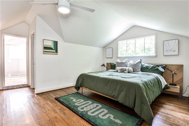1136 Moreland Pl SE, Atlanta, GA 30316 - bedroom featuring vaulted ceiling, wood finished floors, a ceiling fan, and baseboards