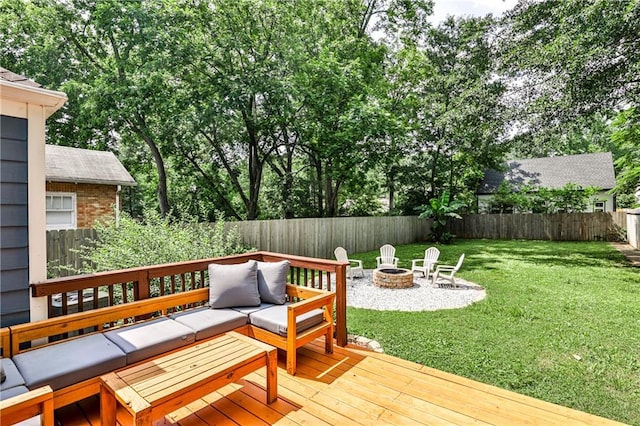 1136 Moreland Pl SE, Atlanta, GA 30316 - deck featuring an outdoor living space with a fire pit