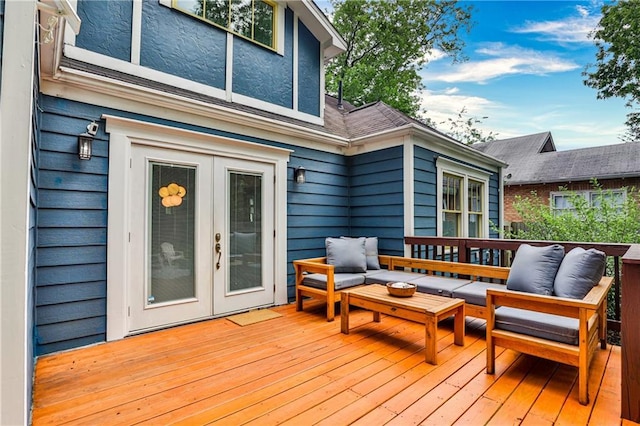 1136 Moreland Pl SE, Atlanta, GA 30316 - wooden terrace featuring an outdoor living space and french doors