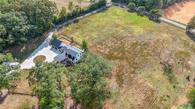 drone / aerial view featuring a rural view
