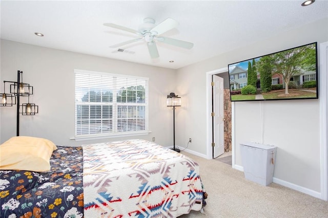 1122 Cotton Gin Dr, Woodstock, GA 30188 - bedroom featuring carpet floors, recessed lighting, baseboards, and a ceiling fan