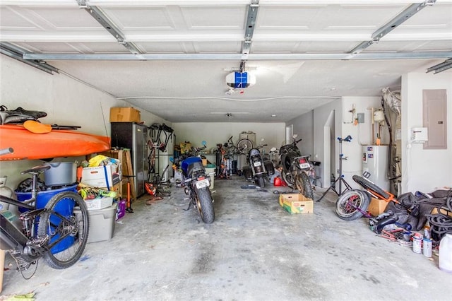 1122 Cotton Gin Dr, Woodstock, GA 30188 - garage with water heater, electric panel, and a garage door opener