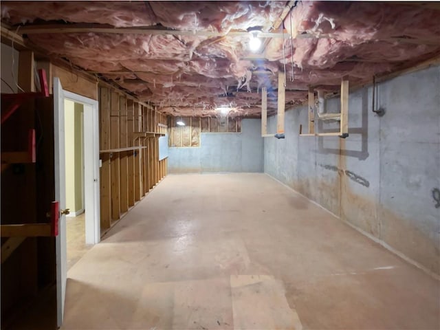 view of unfinished below grade area