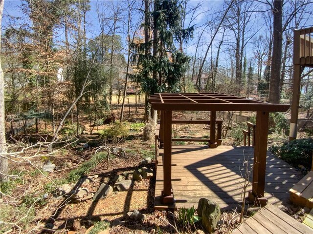 view of wooden deck